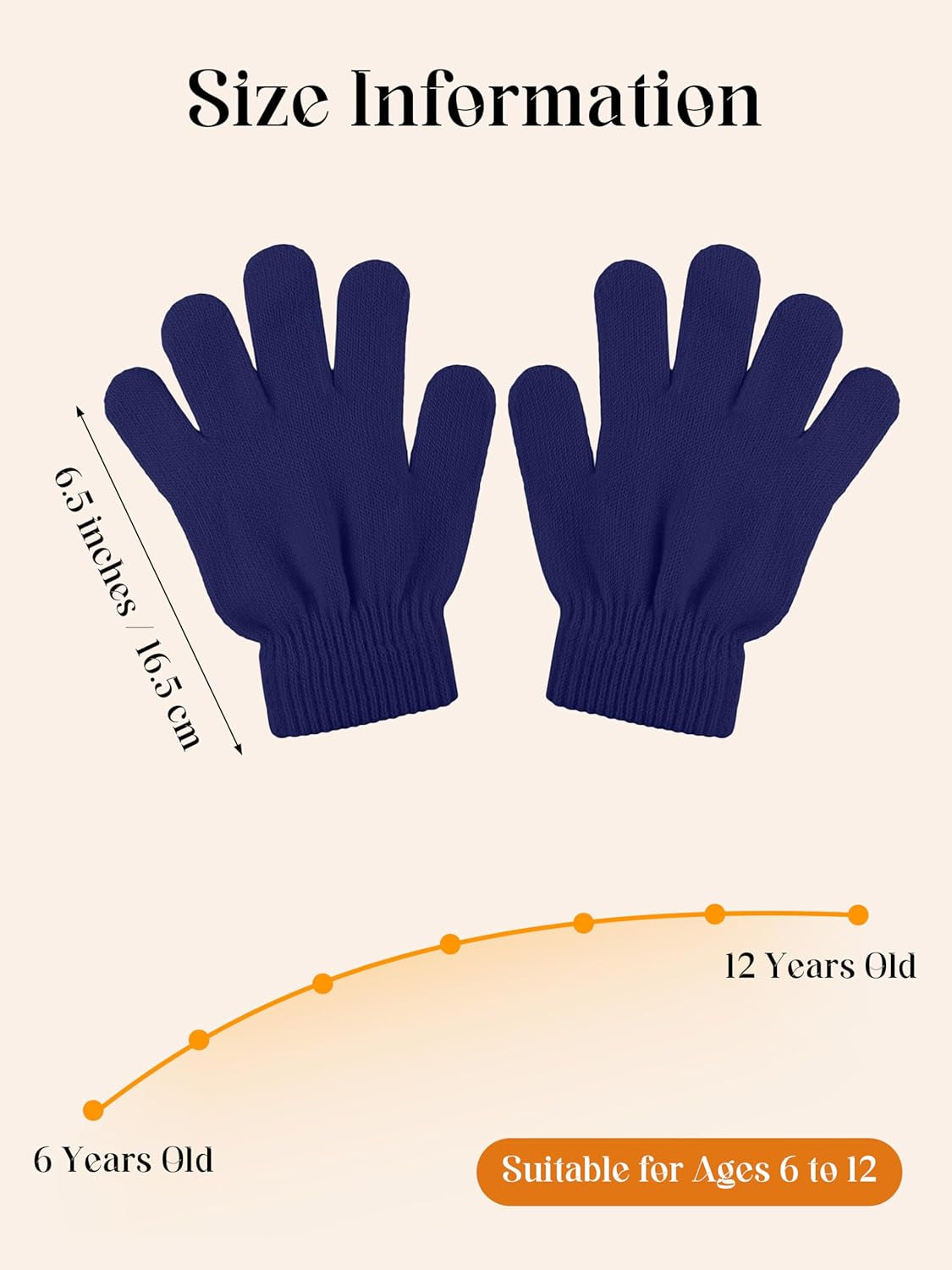 12 Pairs Kid'S Winter Magic Gloves Children Stretchy Warm Magic Gloves Boys or Girls Knit Gloves for 6-12 Years