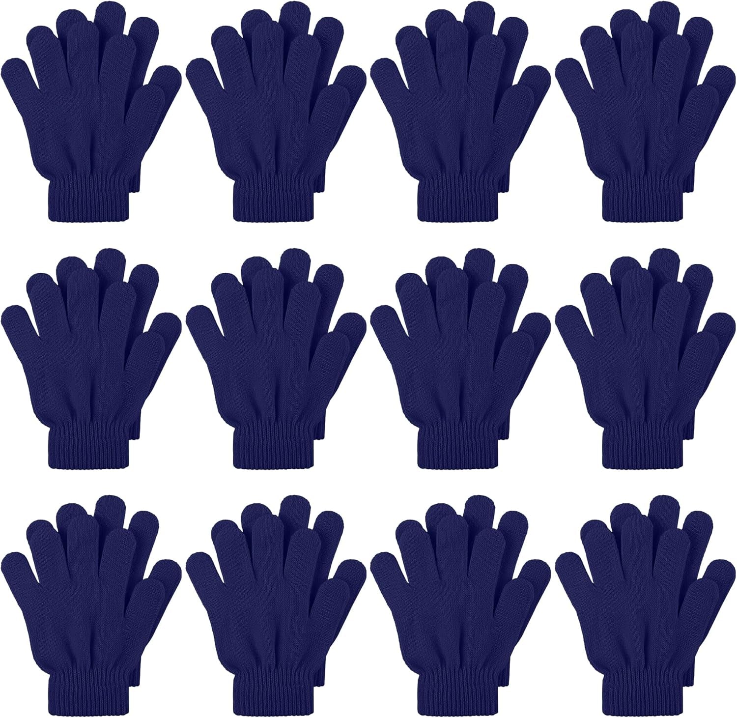 12 Pairs Kid'S Winter Magic Gloves Children Stretchy Warm Magic Gloves Boys or Girls Knit Gloves for 6-12 Years