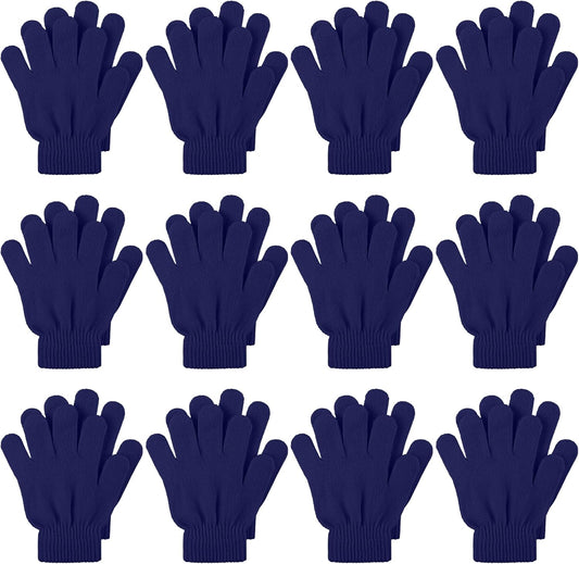 12 Pairs Kid'S Winter Magic Gloves Children Stretchy Warm Magic Gloves Boys or Girls Knit Gloves for 6-12 Years