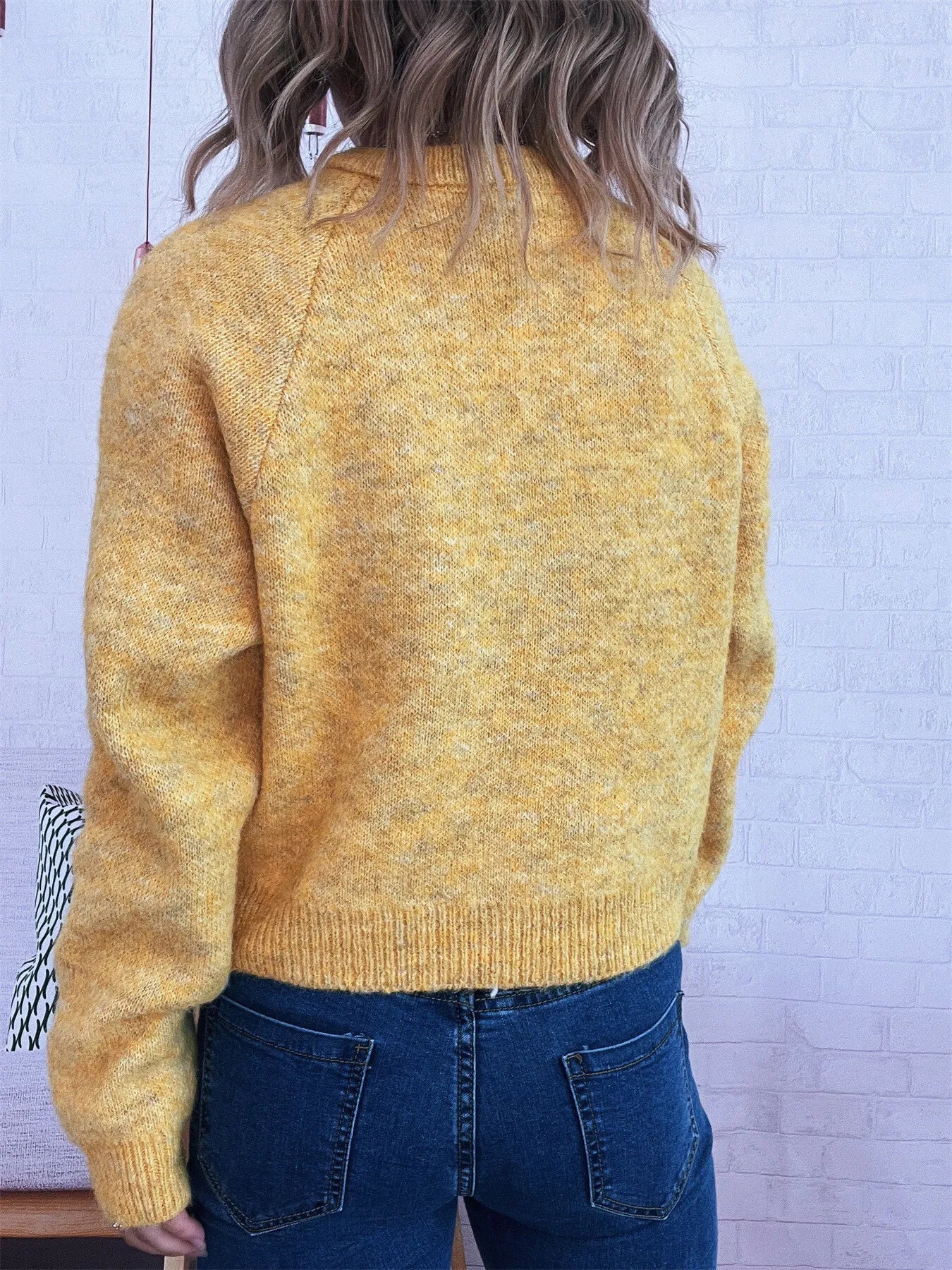 Women Button-Up Raglan Sleeve Cardigan Sweater