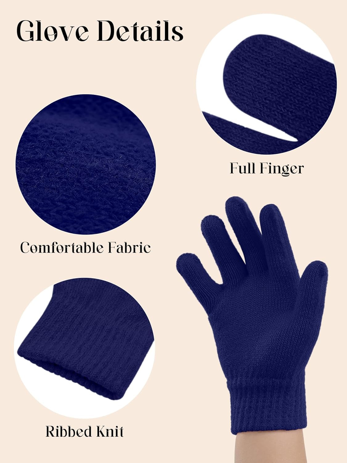 12 Pairs Kid'S Winter Magic Gloves Children Stretchy Warm Magic Gloves Boys or Girls Knit Gloves for 6-12 Years