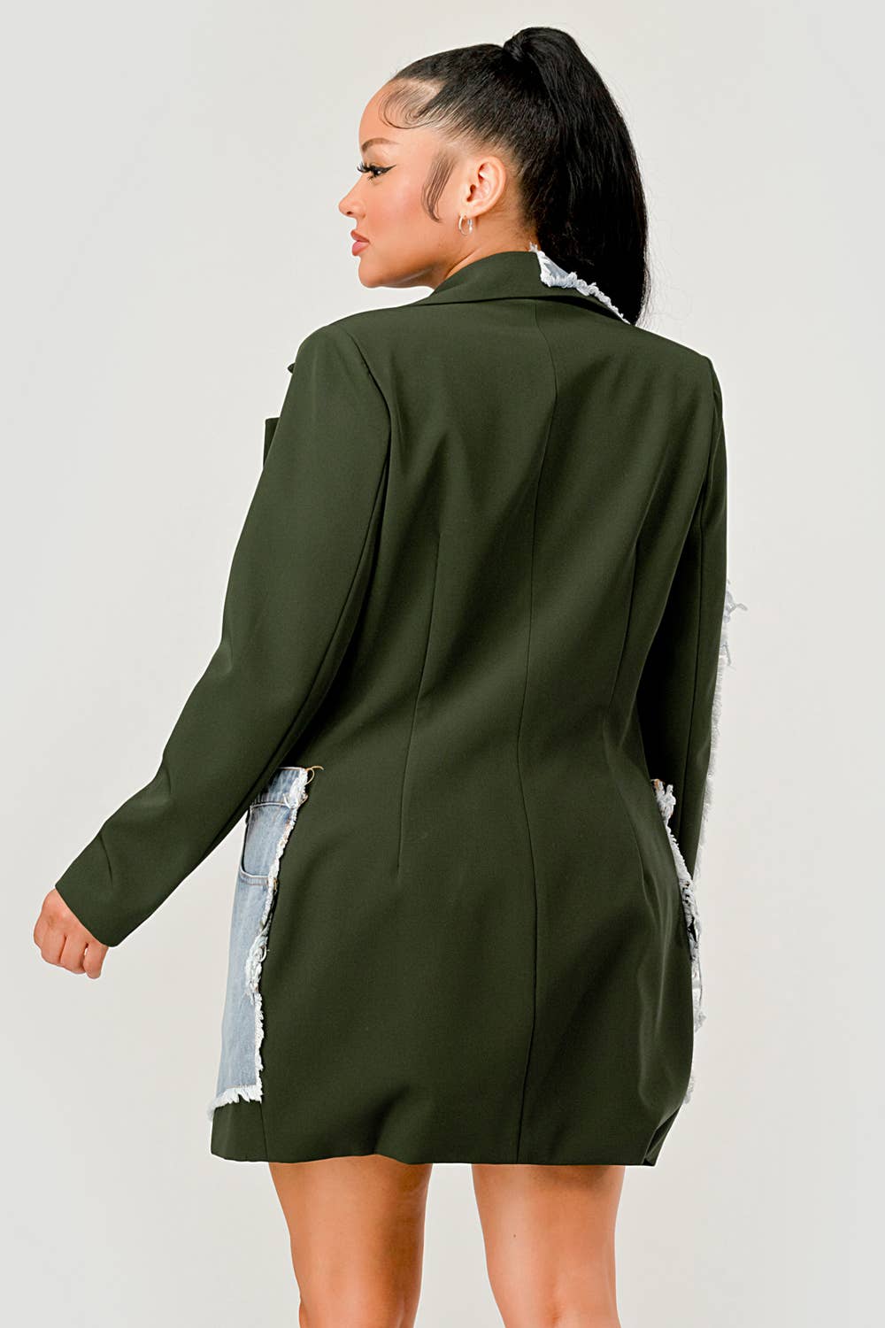 Athina Denim Mix Casual Blazer