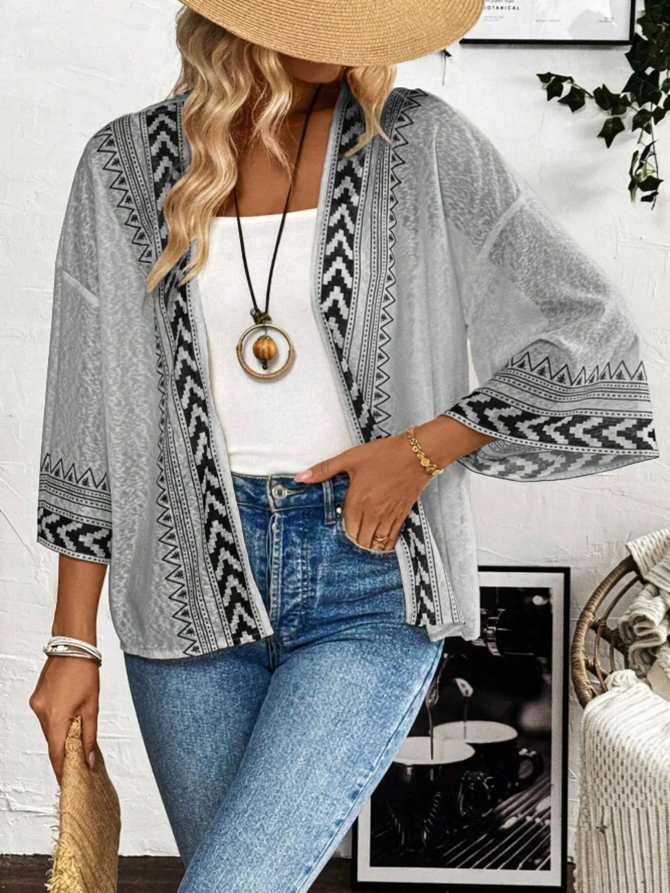 Women Open Front Kimono Cardigan Sweater