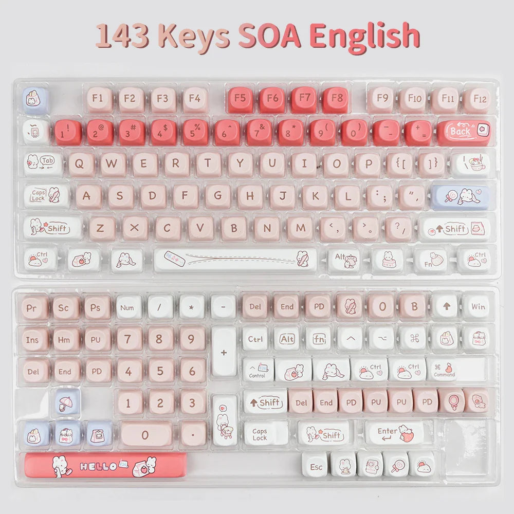 Snack Bunnies Kawaii Keycaps Set