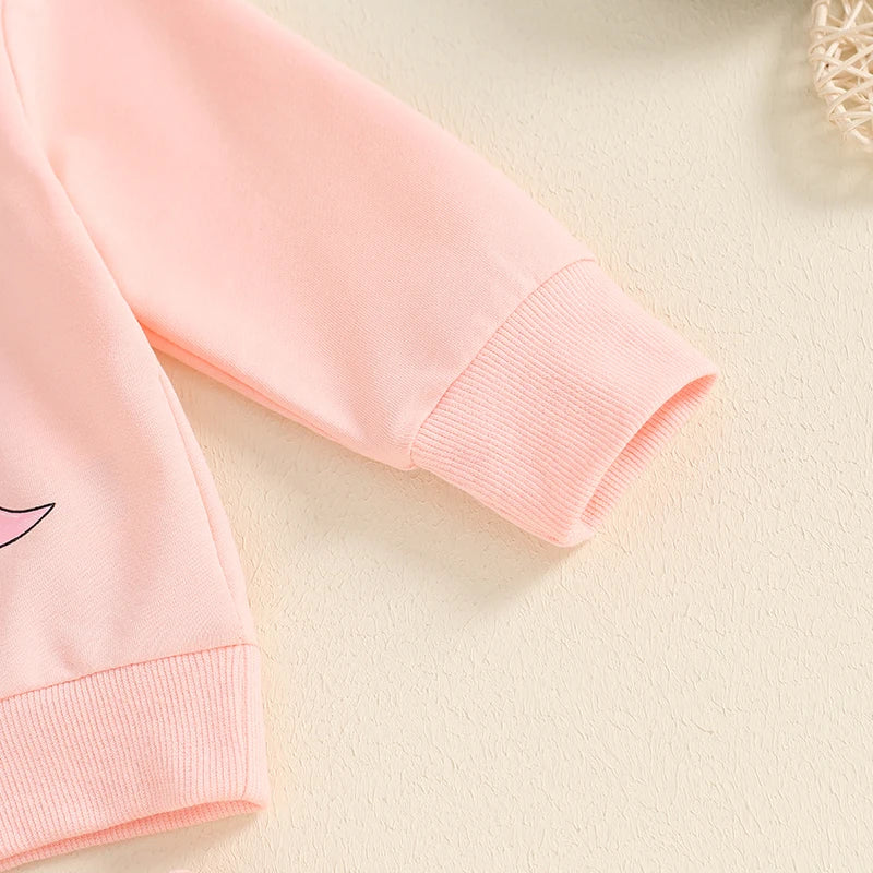 Baby Toddler Girls 2Pcs Halloween Outfit Bow Pumpkin Print Long Sleeve Top and Elastic Pants Set