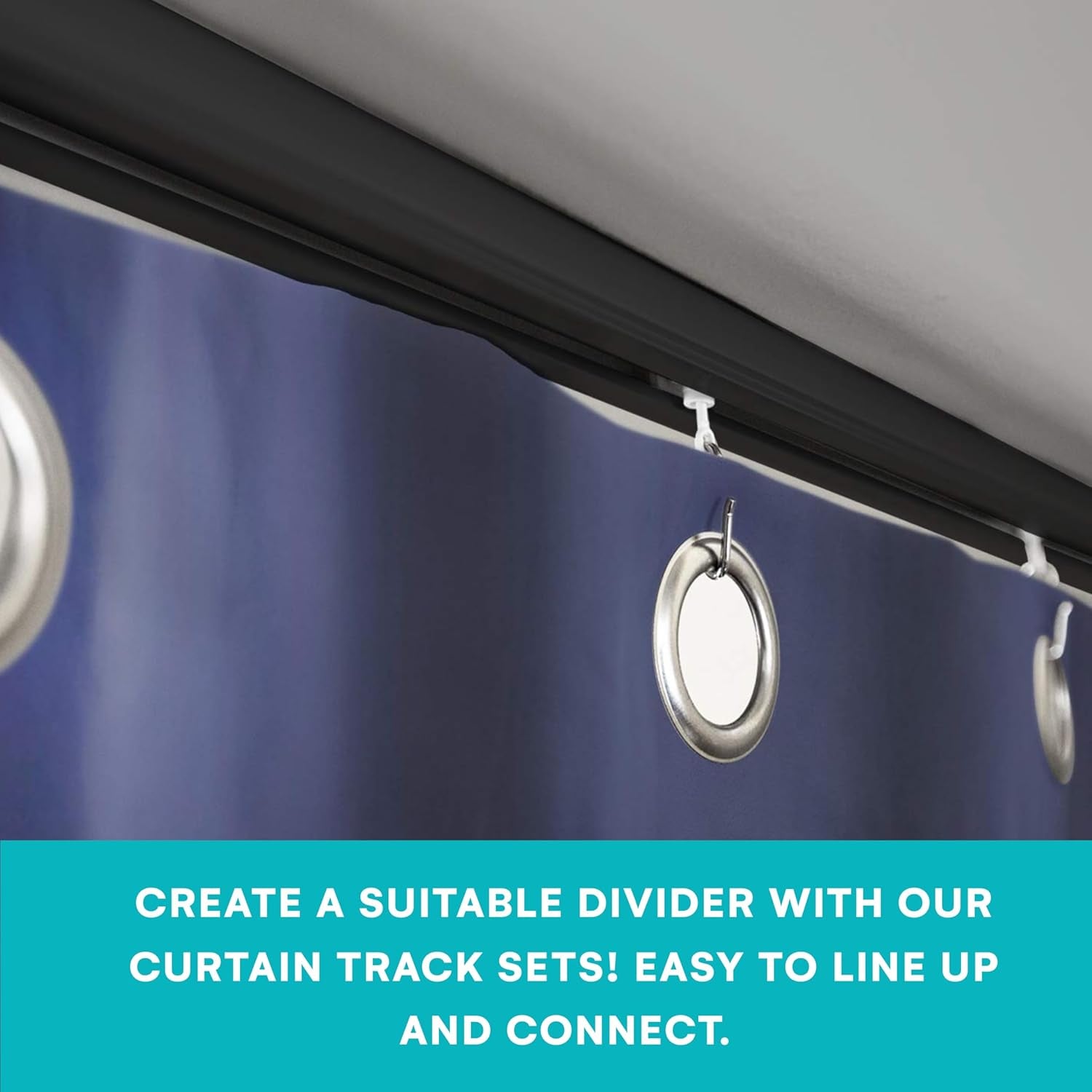 Aluminum Ceiling Curtain Track Set - Curtain Rails Ceiling Mount - Includes Track, Roller Hooks, Installation Hardware, Saw, and End Cap - Suitable for Spaces 6-12 Feet Wide, White