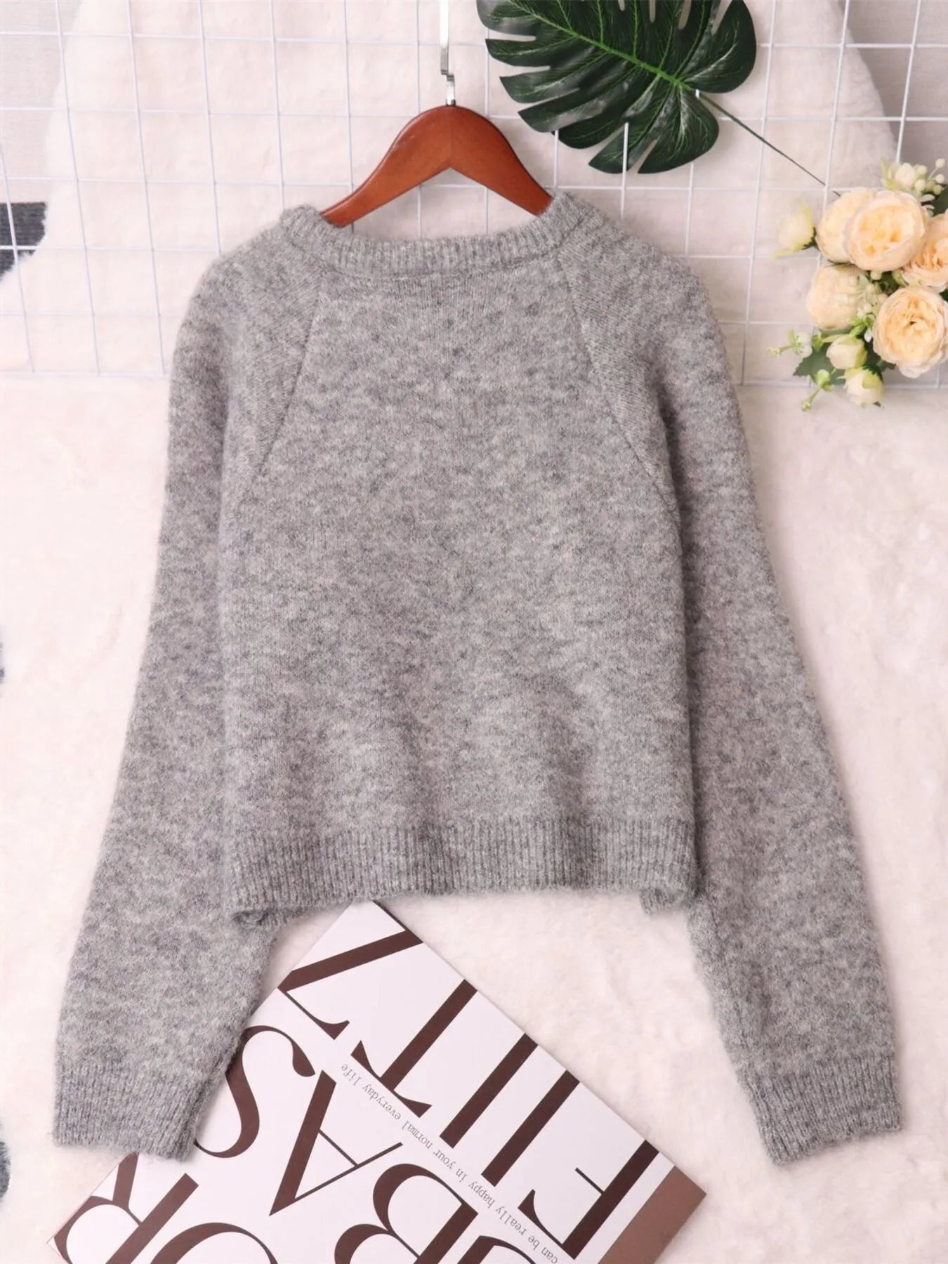 Women Button-Up Raglan Sleeve Cardigan Sweater