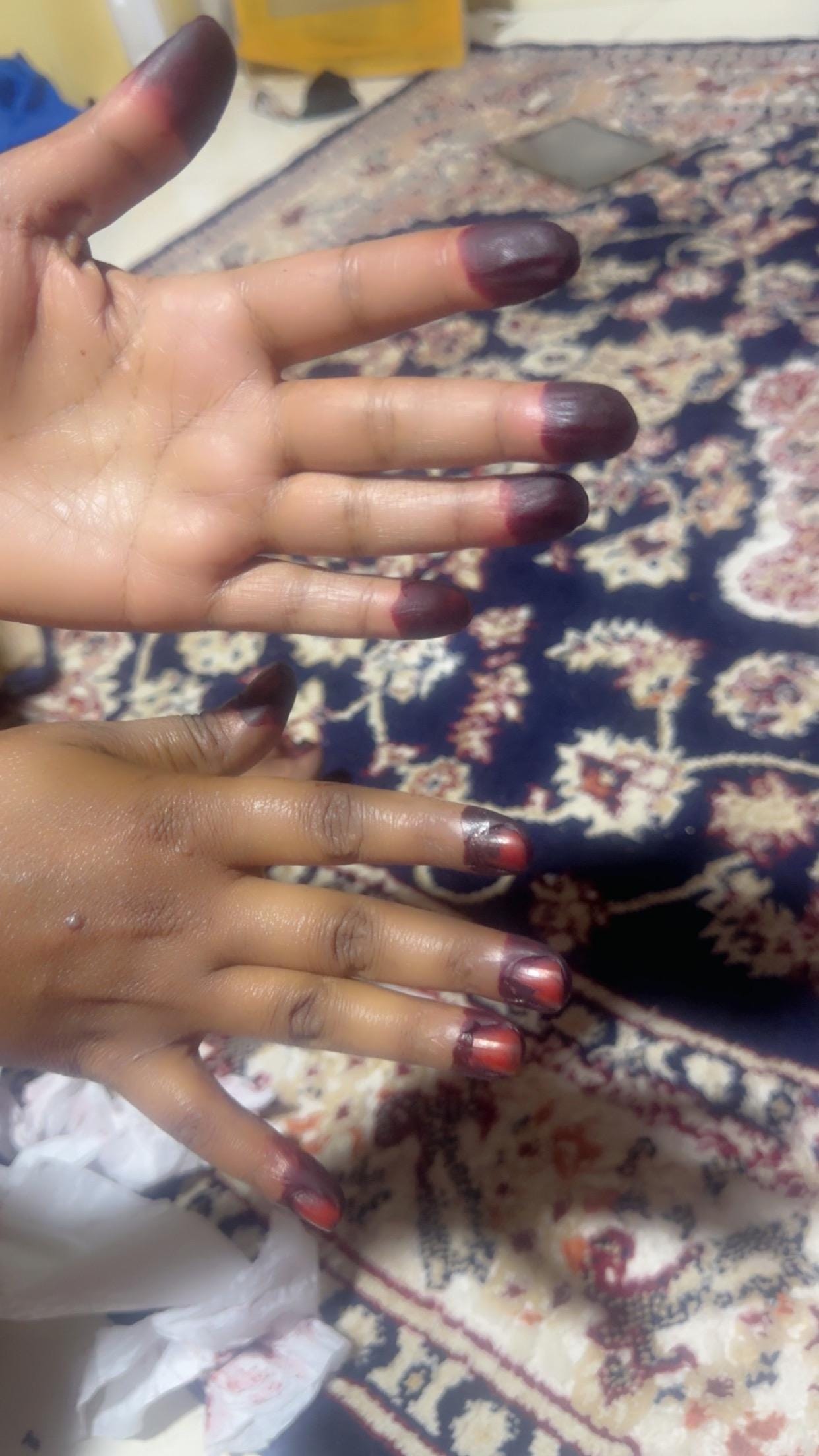 brown Finger dips henna deep