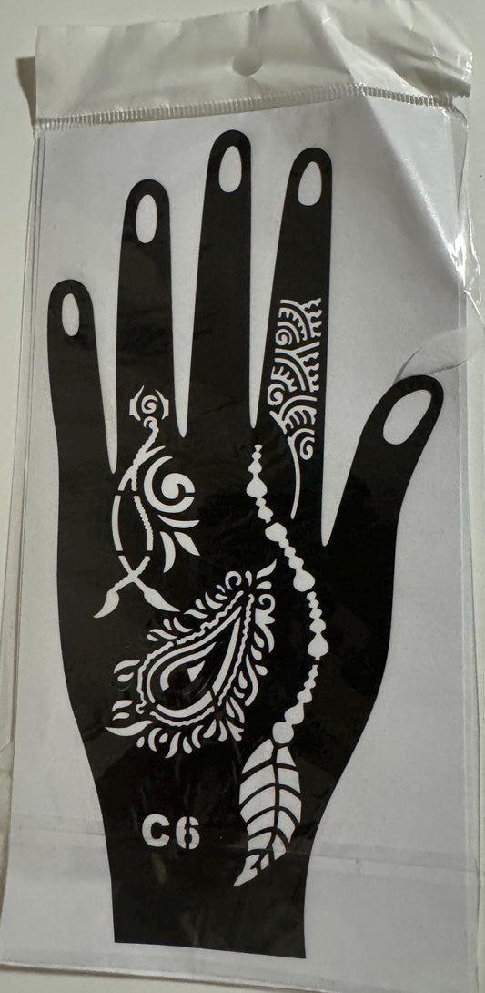 henna fingers stickers 3pcs